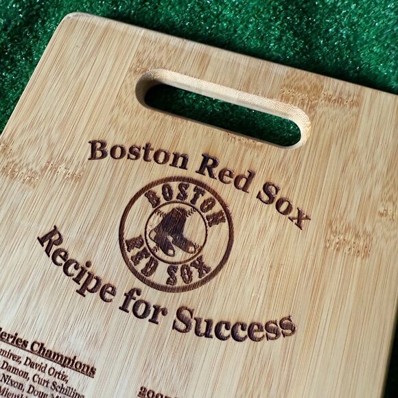 Boston Red Sox World Series Champions Bamboo Cutting Board Recipe for Success - Picture 2 of 11